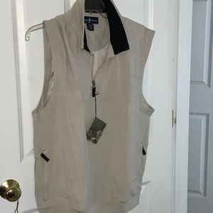Price Firm! NWT! Men’s Beige Arnold Palmer Performance Vest. Size XL. Black trim